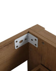 30" freestanding single bathroom vanity with sink, heavy-duty metal corner hardware detail | Ace Decor