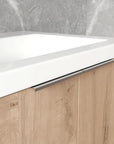 Floating Bathroom Cabinet with Sink & Soft-Close Doors - Ideal for Small Bathrooms color: Imitative Oak | size: 24 inch | combination: Separate Wash Basin