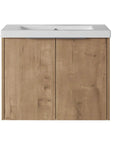 Floating Bathroom Cabinet with Sink & Soft-Close Doors - Ideal for Small Bathrooms color: Imitative Oak | size: 24 inch | combination: Separate Wash Basin