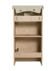 18" bathroom vanity with bowl sink interior view with adjustable shelf and plumbing opening | Ace Decor