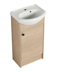 18" bathroom vanity with bowl sink shown from angled front view | Ace Decor