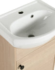 18" bathroom vanity with bowl sink highlighting curved ceramic basin detail | Ace Decor