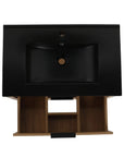 30" black integrated sink top with freestanding bathroom vanity storage base | Ace Decor