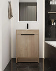 Centered bathroom scene featuring a 24" 24in bathroom vanity with freestanding design and minimalist style | Ace Decor