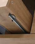 Compact Floating Bathroom Cabinet with Sink & Soft Close Doors color: Imitative Oak