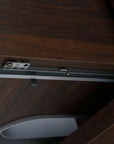 Smooth metal drawer slide inside 47" wall mounted bathroom vanity with sink | Ace Decor