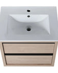 24" Bathroom Vanity with 2 Soft-Close Drawers color: Plain Light Oak