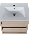 24" Bathroom Vanity with 2 Soft-Close Drawers color: Plain Light Oak