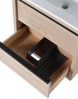 24" Bathroom Vanity with 2 Soft-Close Drawers color: Plain Light Oak