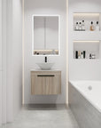 Oakline Vessel Series 24" Bathroom Wall-Mounted Vanity with Slim Tapered Vessel Sink
