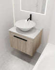 Oakline Vessel Series 24" Bathroom Wall-Mounted Vanity with Slim Tapered Vessel Sink