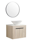 Oakline Vessel Series 24" Bathroom Wall-Mounted Vanity with Slim Tapered Vessel Sink