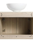 24" vessel sink vanity interior cabinet view with installation hardware | Ace Decor