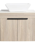 Front view of 24" small vessel sink vanity with tapered vessel sink | Ace Decor