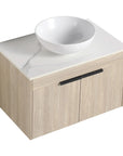 30" Modern Floating Bathroom Vanity with Ceramic Basin & Soft Close Door - White Oak Wall-Mounted Design color: White Oak