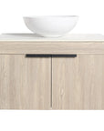 30" Modern Floating Bathroom Vanity with Ceramic Basin & Soft Close Door - White Oak Wall-Mounted Design color: White Oak