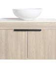 30" Modern Floating Bathroom Vanity with Ceramic Basin & Soft Close Door - White Oak Wall-Mounted Design color: White Oak