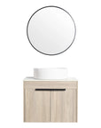 Straight front view of 24 inch bathroom vanity with vessel sink 24" wall-mounted design | Ace Decor