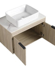 30" vessel sink vanity 30 inch with open double doors and interior storage shelf | Ace Decor