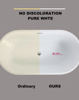 Modern Acrylic Freestanding Soaking Tub with Chrome Overflow and Drain color: Black