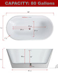 Modern Acrylic Freestanding Soaking Tub with Chrome Overflow and Drain color: White