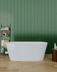 Modern Acrylic Freestanding Soaking Tub with Chrome Overflow and Drain color: White
