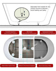 Modern Acrylic Freestanding Soaking Tub with Chrome Overflow and Drain color: White