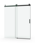 60‘’ x 76'' Black Semi-Frameless Soft Close Shower Doors - 8mm Tempered Glass