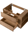 30’‘ & 36’‘ Brown Oak Wall-Mounted Bathroom Vanity with Gel Sink - 2 Drawers & Shelves