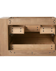 30" bathroom sink vanity with drawers showing interior drawer storage and cabinet structure in oak finish | Ace Decor