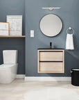 24" Bathroom Vanity with 2 Soft-Close Drawers color: Plain Light Oak