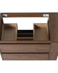30" bathroom vanities brown wall-mounted vanity with internal storage compartments | Ace Decor