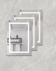 Orren 20 x 28 inch smart LED medicine cabinet with adjustable color temperature, short press to switch between warm and cool lighting.