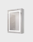 Orren 20 x 28 inch smart LED medicine cabinet with illuminated mirror front, modern bathroom design.