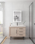 Calvante 28" LED Mirror Cabinet with Display - 3-Tier Storage, Anti-Fog