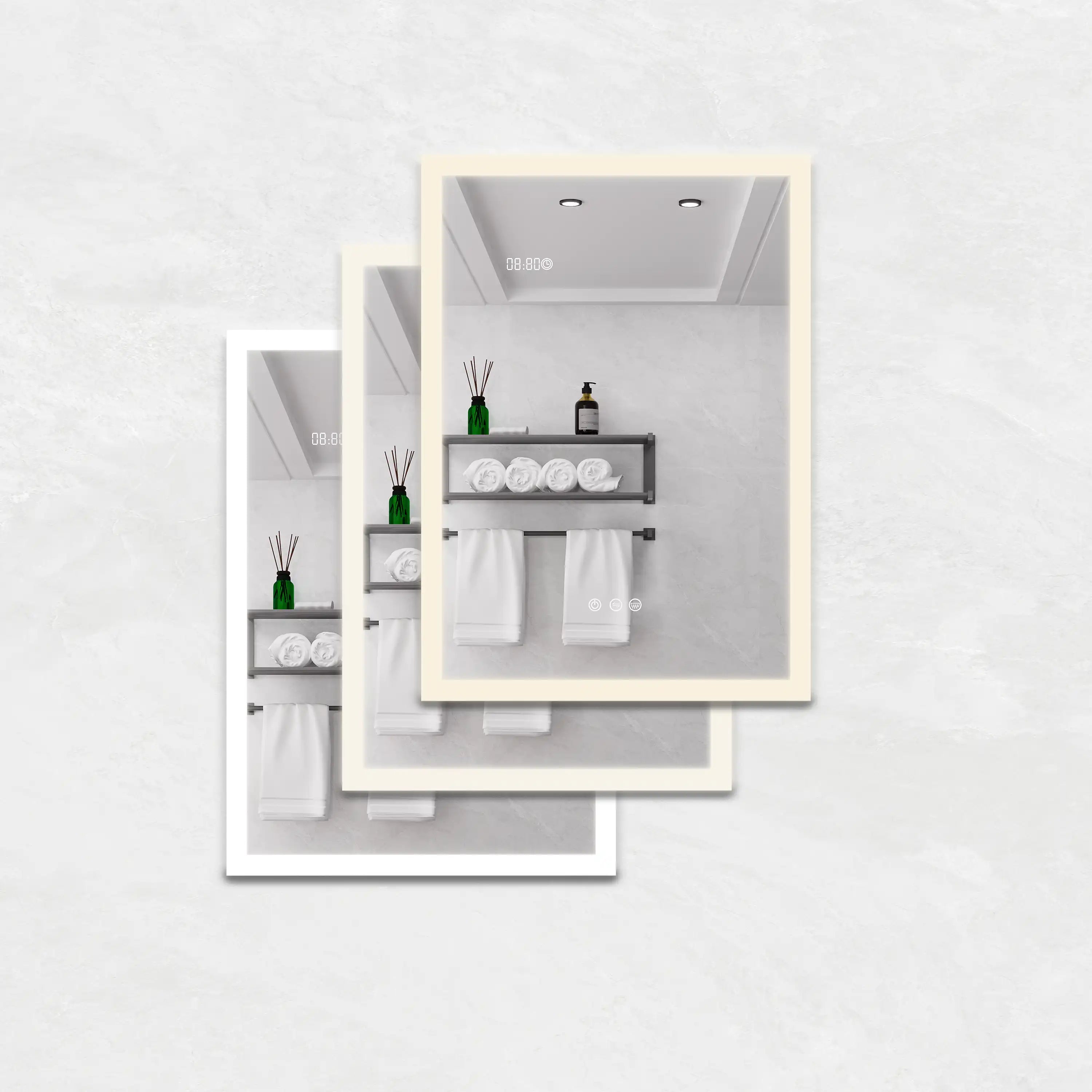 Calvante 28 inch LED mirror cabinet with defferent LED color temperature setting.