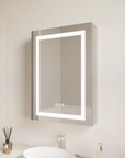 Hawley 26" LED Light Mirror Bathroom Cabinet surface mounted in modern bathroom.