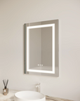 Hawley 26" LED Light Mirror Bathroom Cabinet recessed mounted in a modern bathroom.