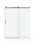 60‘’ x 76'' Brushed Nickel Semi-Frameless Soft Close Shower Doors - 8mm Tempered Glass