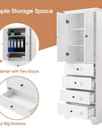 68-inch bathroom storage cabinet featuring a two-door upper cabinet and four lower drawers.