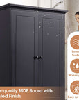 68” Bathroom Linen Cabinet is made of painted finish high-quality MDF board.