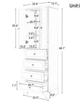 Dimensions of the 68” Bathroom Linen Cabinet.