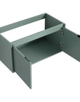 36" sage green vanity bathroom 36 inch cabinet frame with open doors | Ace Decor