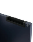 24"–48" Navy Blue Floating Bathroom Vanity with Drop-Shaped Sink & Grille Cabinet Doors