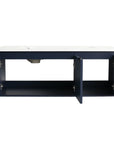 48" navy blue 48 inches bathroom vanity with open cabinet doors | Ace Decor