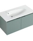 36" sage green fluted vanity bathroom 36 inch front view | Ace Decor