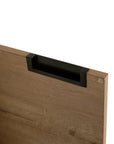 36" floating sink vanity for bathroom with matte black recessed handle detail | Ace Decor