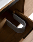U-shaped drain cutout storage inside 36" floating sink vanity for bathroom | Ace Decor