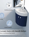 12.8" ceramic sink corner vanities for bathrooms with overflow preventer and scratch-resistant surface | Ace Decor