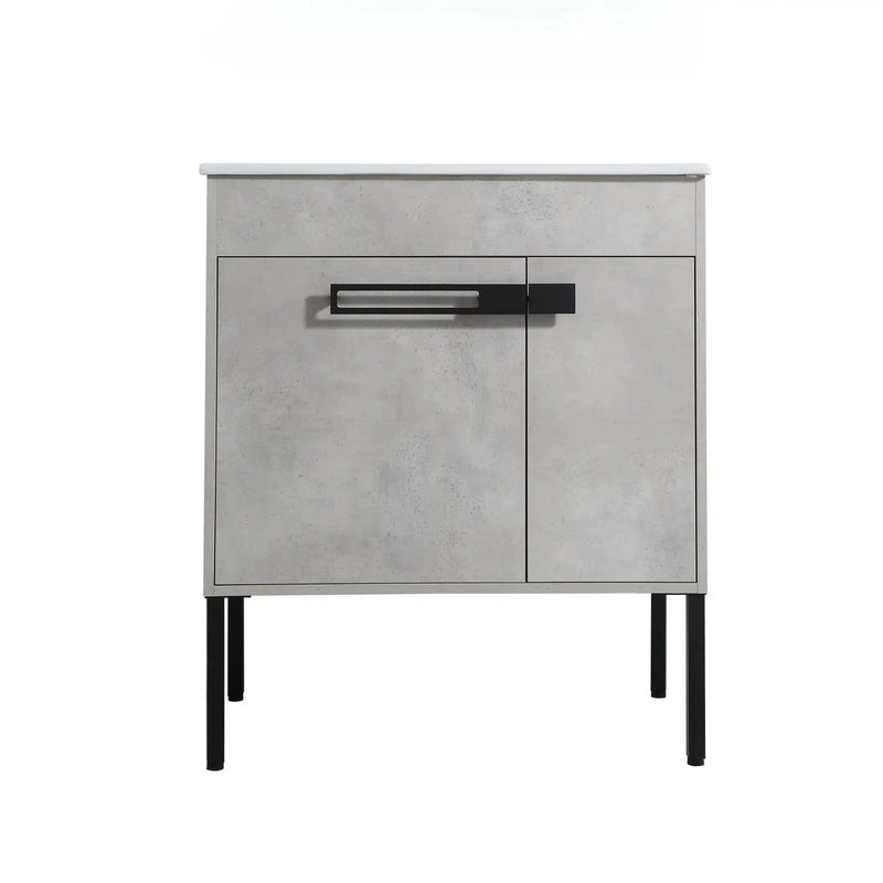 30" Grey Bathroom Vanity With Sink, Freestanding Bathroom Vanity or Floating is Optional Conversion